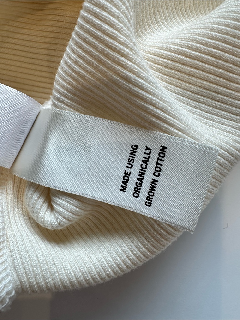 CITIZENS OF HUMANITY Ribbed Organic Cotton Ivory V Neck Long Sleeve Tee M - Picture 16 of 16